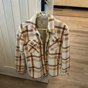 Sage fleece button down flannel shirt from Costco